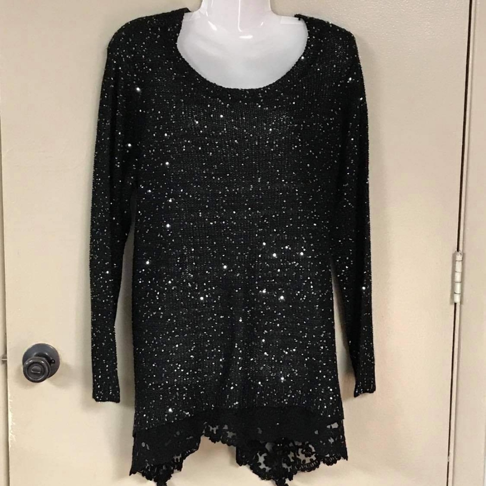 Absolutely Famous Brand size 2x glittery black sweater